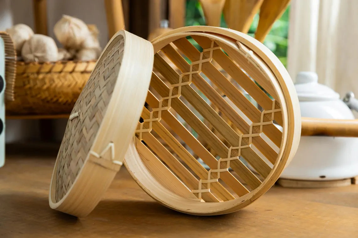 Bamboo Steam Basket, Handmade Bamboo Steamer, Sustainable, Eco-Friendly. Size: Small & Medium .